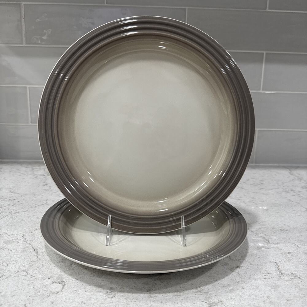 Set of 2 NUTMEG Ombre Le Creuset 10.63in Dinner Plate Stoneware New Second Choix